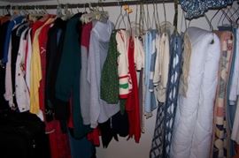 Lots of clothing, linens, drapes