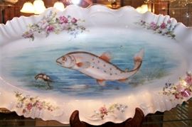 Old Paris fish platter