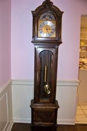 English oak grandfather clock