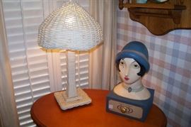 Antique wicker lamp