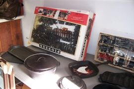 Vintage train sets, old cast iron