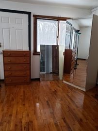 wood dresser & mirror clothes armoire