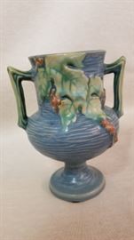 Roseville Blue Bushberry Vase circa 1948