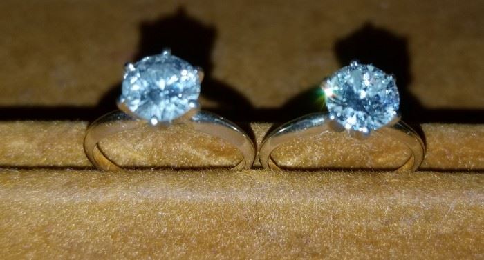 14K Gold Diamond Rings
1.33 Carats each 
One is a size 6
One is a size 7
Great Valentine's Day Gift
