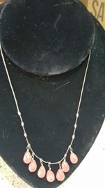 Sterling & Pink Quartz Necklace