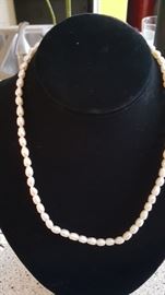 White Fresh Water Pearls with Brass Clasp