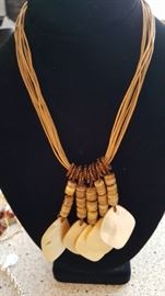 Leather & Shell Necklace