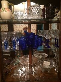 Wine glasses and assorted glassware 