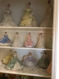 Huge collection of Handmade Handpoured porcelain “Dresden” dolls