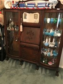 Antique Secretary with side glass displays 