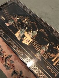 Oriental inlaid coffee table
