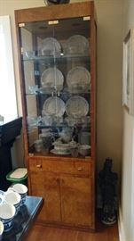Johann Haviland "Blue Garland" china in 1 of 2 Bernhardt display cabinet