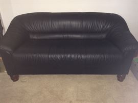 Lazy Boy leather sofa - dark blue
