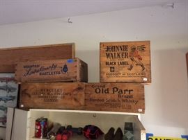 some of the vintage wooden boxes
