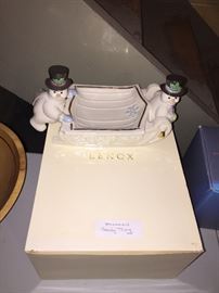 Lenox snowman candy dish