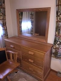 Brandt ranch oak dresser with mirror