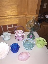Colored Fenton pieces