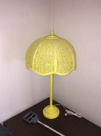 Yellow wicker lamp