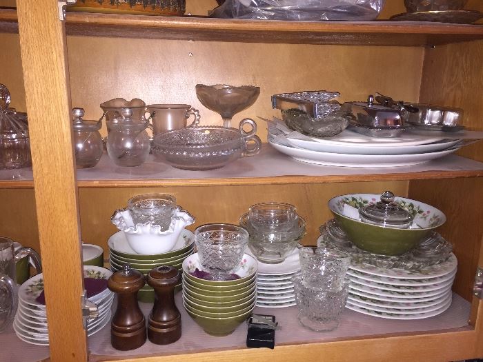 Vintage Mikasa dish set- lower shelf