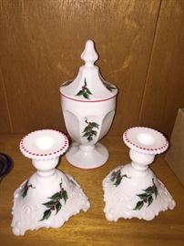 Westmoreland compote and candle holders