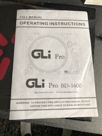 GLi Pro BD1600 Belt Drive Professional Turntable System with Manual