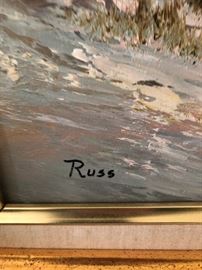 Oil Painting signed Russ