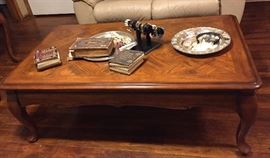 Sofa Table, Jewelry, Vintage Victorian Style Photo Albums with Photo Tins