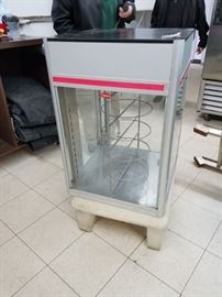Hatco Flav-R-Savor #FSDT-1 table top glass table top lighted & rotating holding cabinet/pizza warmer 22.5"W x 22.5"D x 32.75"H (Works but needs a fan) $400