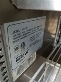 Turbo-Air model #MST-28 27.5" stainless steel single door reach-in, self-contained refrigerated prep table $995