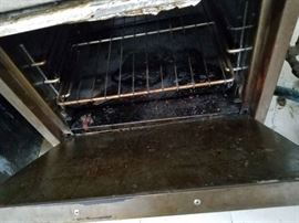 US Range 24" stainless steel gas 4 burner stove with working stainless steel under oven & stainless steel over shelf $495