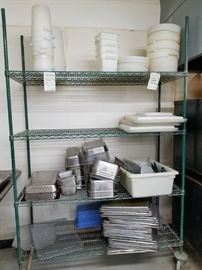 6'W x 24"D x 91.5"H Green coated wire shelf storage rack on wheels-4 shelf $95