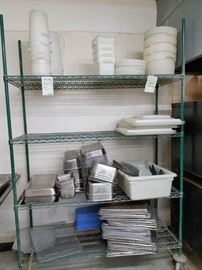 6'W x 24"D x 91.5"H Green coated wire shelf storage rack on wheels-4 shelf $95
