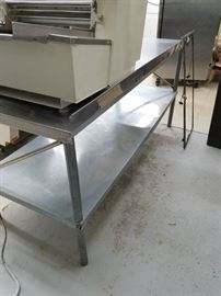 72" x 30" Stainless steel table with 2.5" back splash, galvanized under shelf & galvanized legs $150