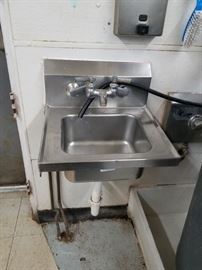 Stainless steel wall mount hand sink with faucet $75