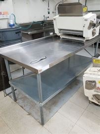 72" x 30" Stainless steel table with 2.5" back splash, galvanized under shelf & galvanized legs $150