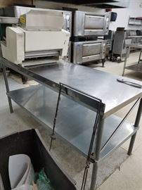 72" x 30" Stainless steel table with 2.5" back splash, galvanized under shelf & galvanized legs $150