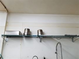 (2) Assorted green coated wire shelf wall mount rack system with brackets $75