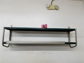 Wall mount double shelf with ticket rail $50