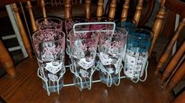 vintage glassware set