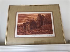 Framed art measures 17 inches x 13.5 inches.