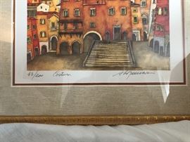 Framed art measures 16.5 " x 15"