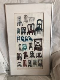 Framed art measures 13.5 " x 23"