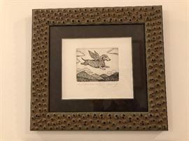 Framed art measures 15" x 14"