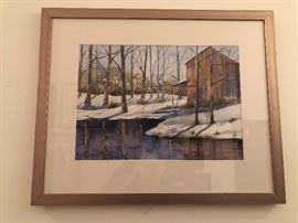 Framed art measures 21.5" x 17.5"