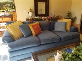 Comfy blue sofa
