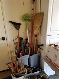 Tons of garage items, bulbs, tools, tape, cleaners, etc.