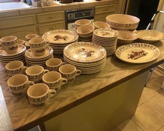 Westward Ho, Rodeo pattern vintage pottery