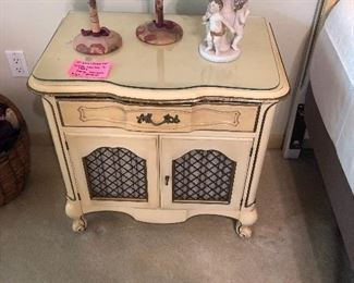 Pair of matching French Provincial White Co Furn Night stands 1960's