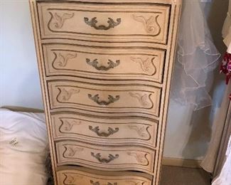 1960's White Furn Co 6 drawer Lingerie chest