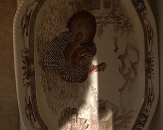 Barnyard King Antique platter with 12 plates by Johnson Bros